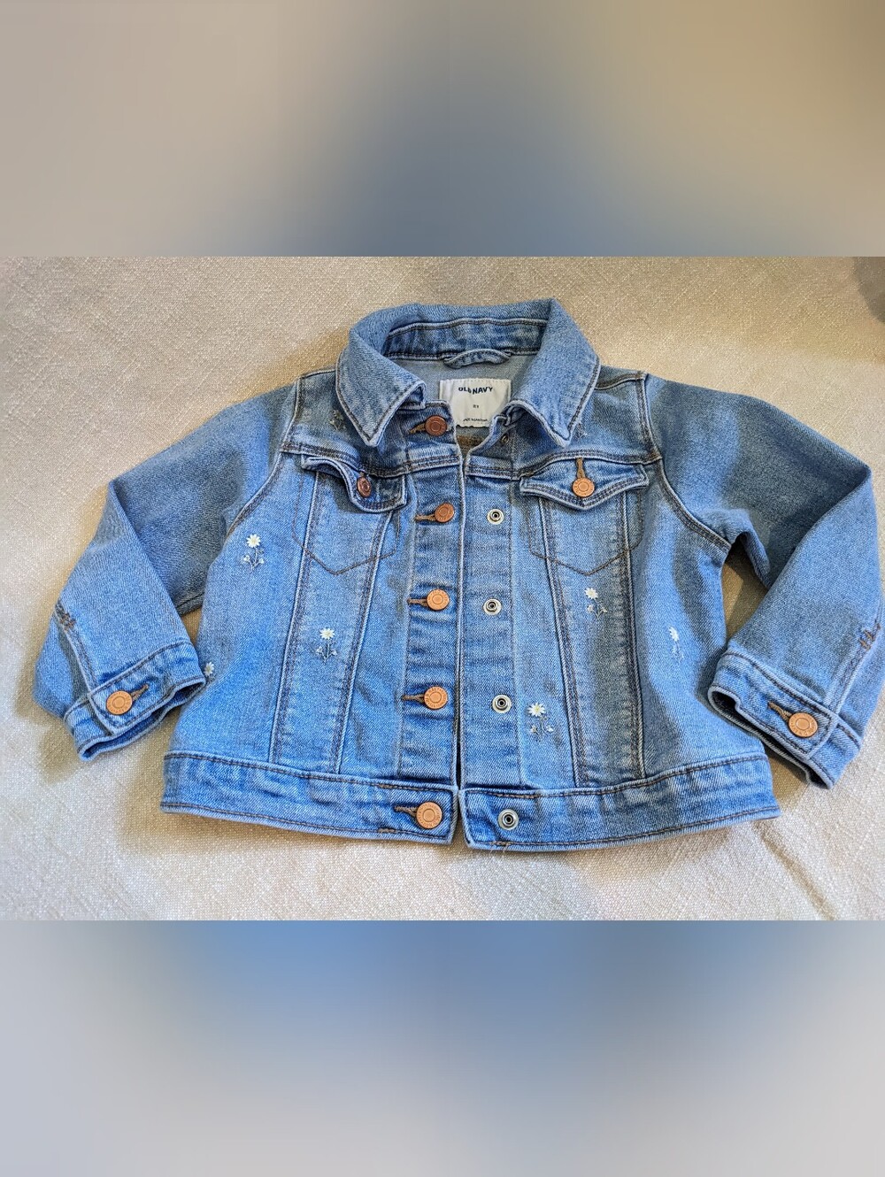 Embroidered Daisy Denim Jacket - 2T